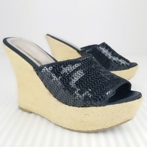 Soiree Black Wedges Size 8B
